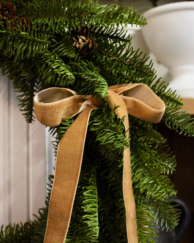 1” Velvet Ribbon Bows - 10” Long