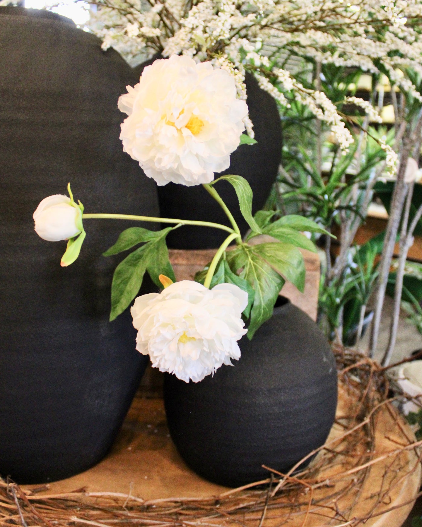 White Peony Spray