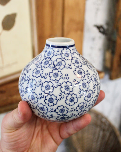 Hand Stamped Stoneware Vases