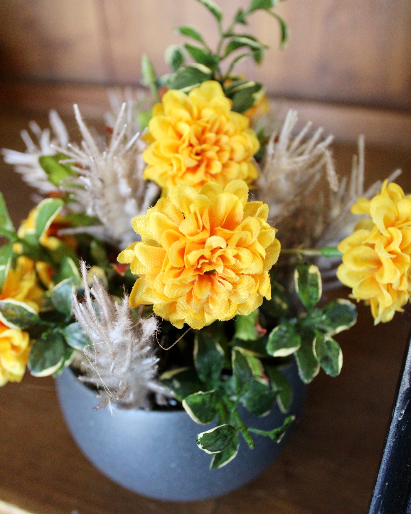 Zinnia & Euonymus Arrangement