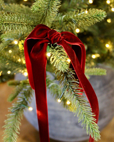 1” Velvet Ribbon Bows - 24” Long