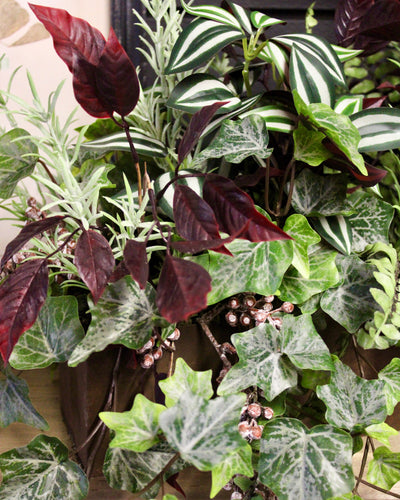 Green & Burgundy Mixed Foliage Centrepiece