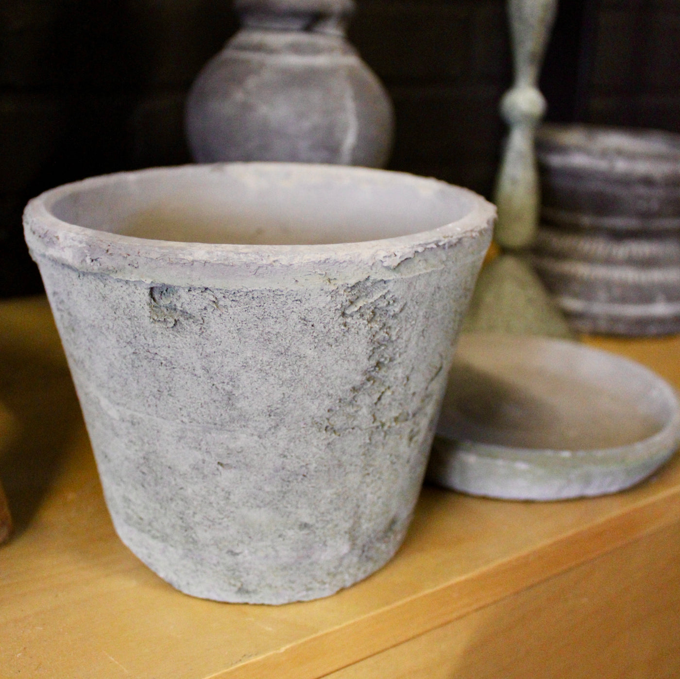 Aged Clay Pots & Saucers