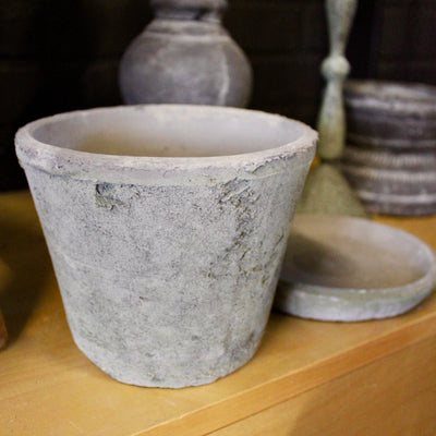 Aged Clay Pots & Saucers