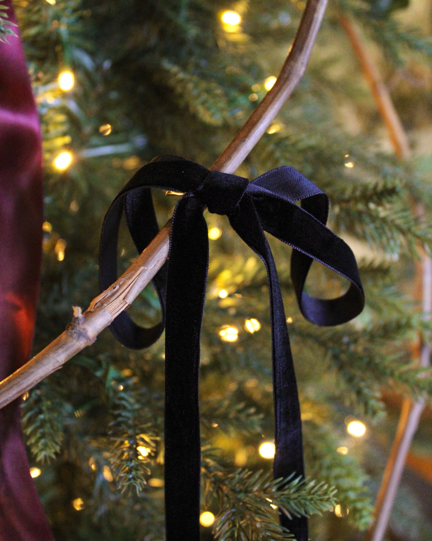 1/2” Velvet Ribbon Bows - 24” Long