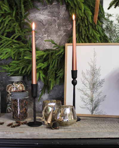 10” Copper Metallic Taper Candle