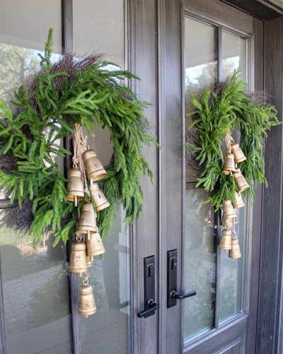 24" Norfolk Pine Wreath with Twig Backing (Real Touch)