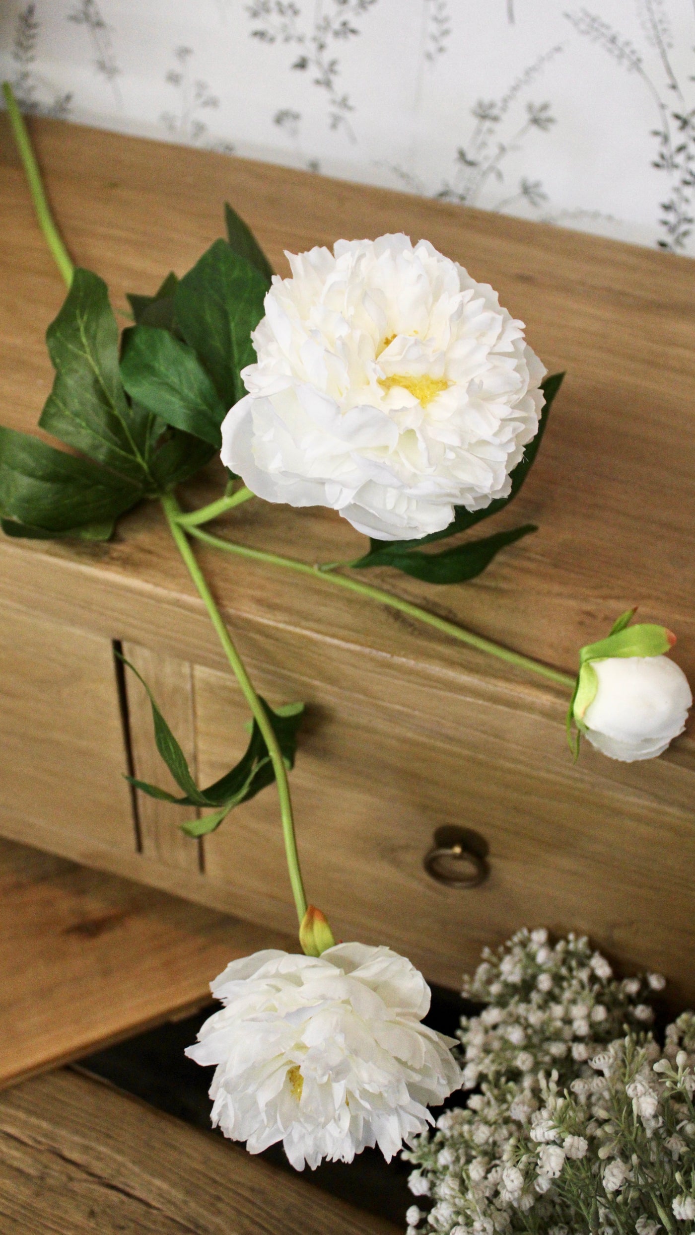 White Peony Spray