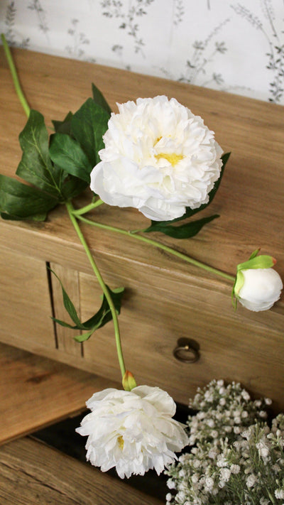 White Peony Spray
