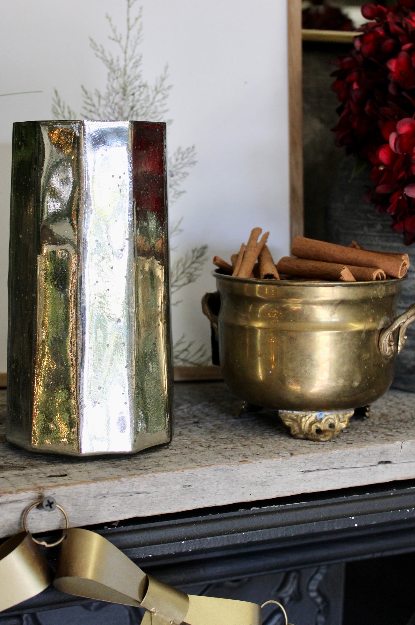 Tall Mercury Glass Vase