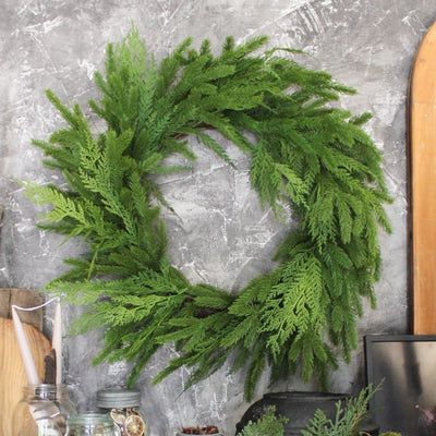26” Fresh Touch Spruce & Cedar Wreath
