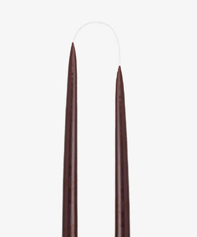 14” Danish Taper Candle - Dark Brown | Set of Two