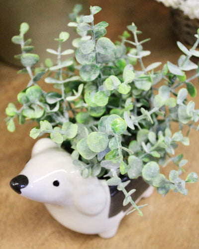 Ceramic Dog Boxwood Arrangement (Piper)