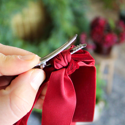 1” Velvet Ribbon Bows - 24” Long