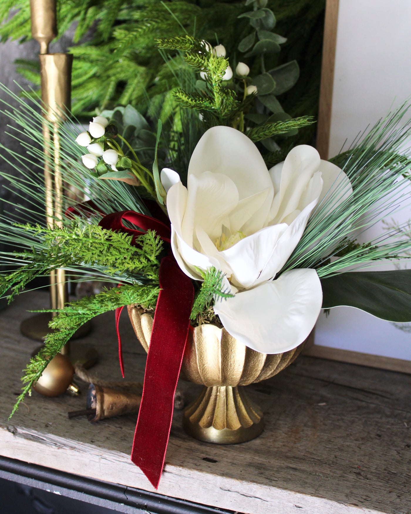 Potted Magnolia Arrangement
