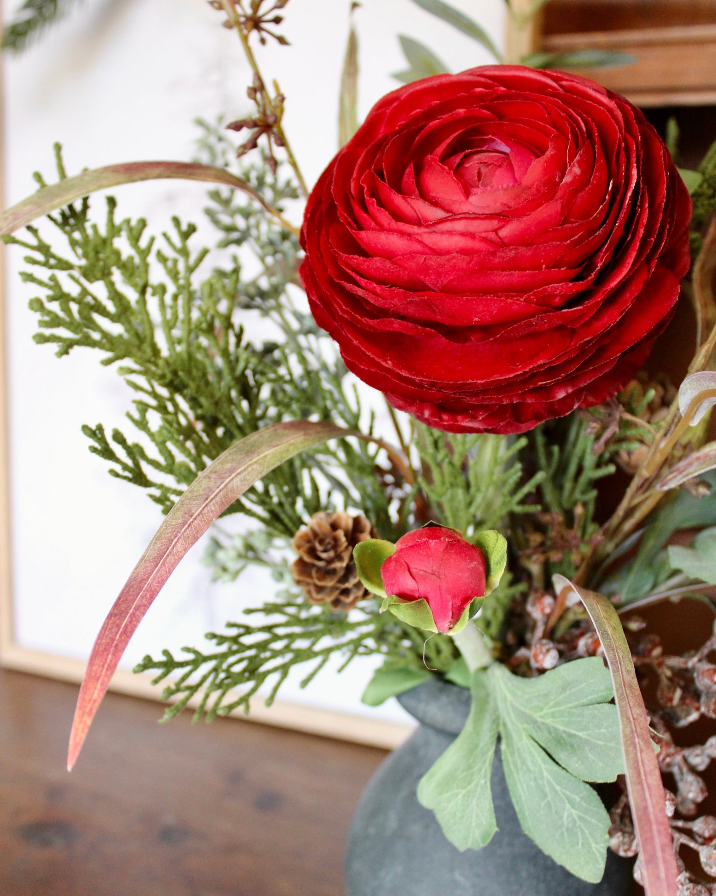 Ranunculus & Cedar “Drop-In” Bouquet