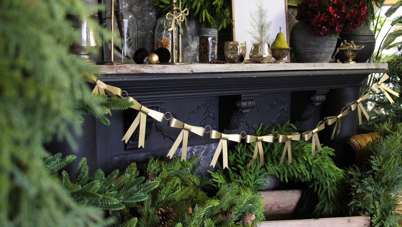 Gold Metal Bow Garland