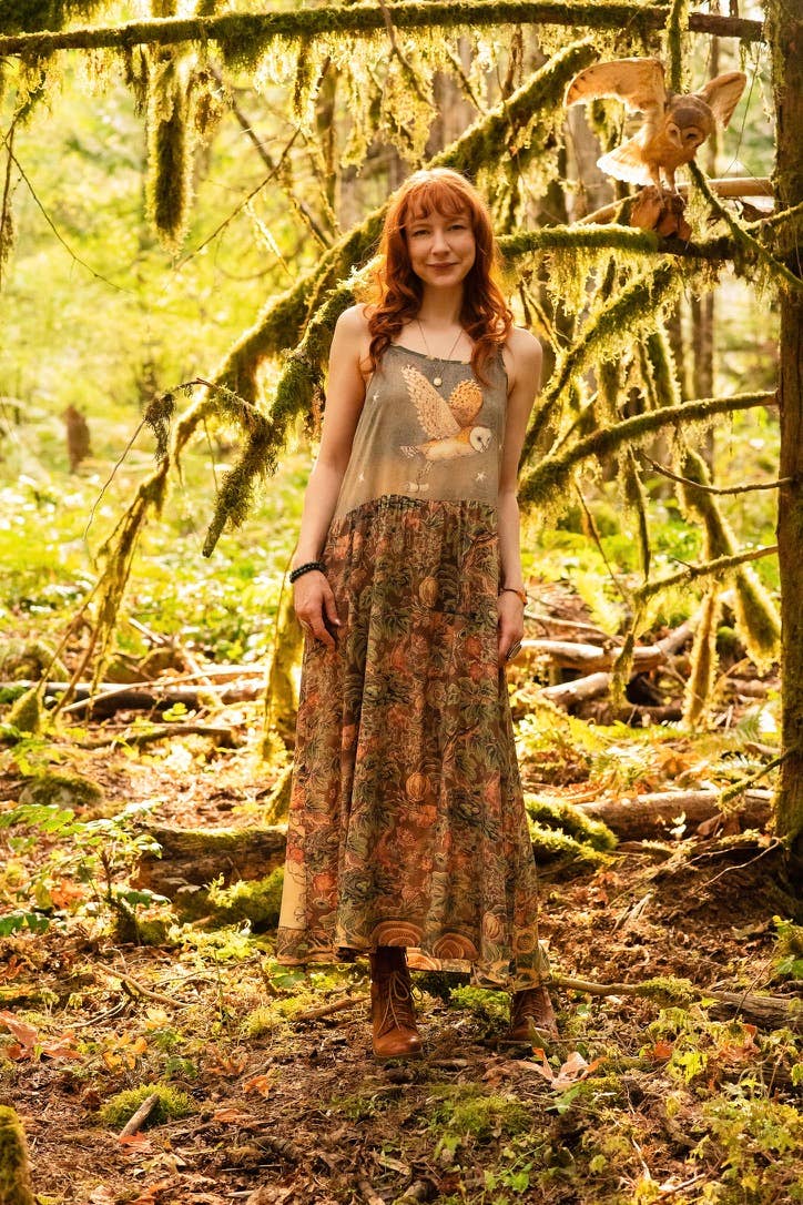 Woodland Wisdom - Maxi Slip Dress