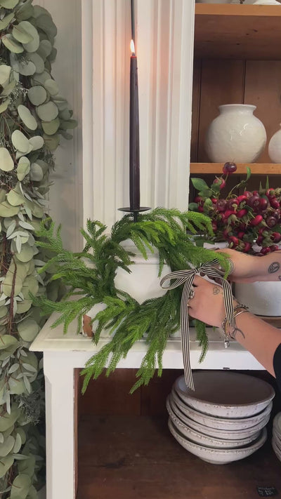 16” Real Touch Norfolk Pine Wreath