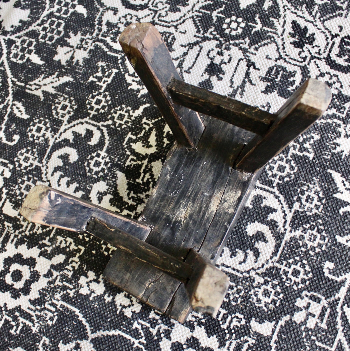 Black Vintage Wood Bench
