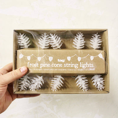 Frost Pine Cone LED String Lights
