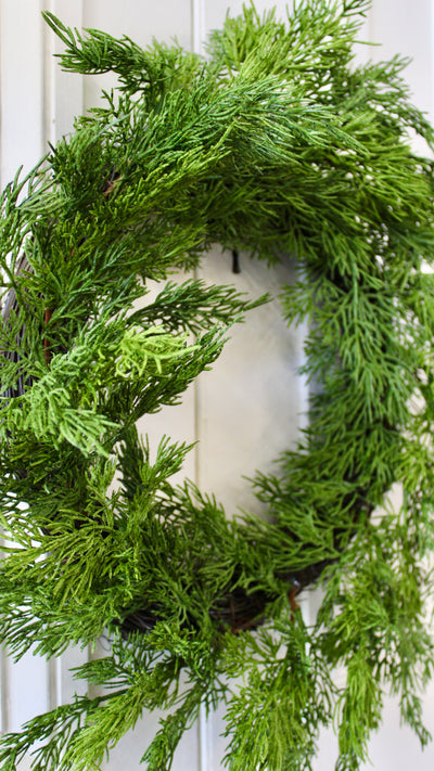 20” Eastern White Cedar Wreath ( Real Touch)